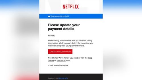 Netflix Phishing Scam Email Example Netflix Phishing Scam Email Example